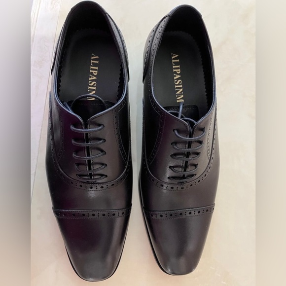 Alipasinm Men's Dress Shoes Size 8.5 Black Oxford Formal Modern Leather Shoes - Picture 9 of 9